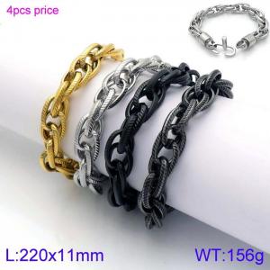 Stainless Steel Gold-plating Bracelet - KB138806-KFC