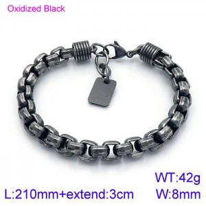 Stainless Steel Oxidized Black Bracelet - KB138819-KFC