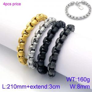 Stainless Steel Gold-plating Bracelet - KB138832-KFC