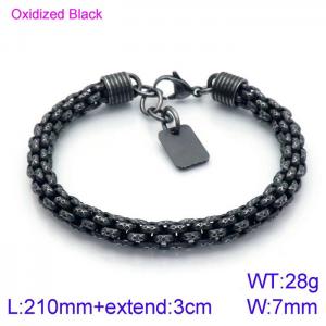 Stainless Steel Oxidized Black Bracelet - KB138844-KFC