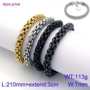 Stainless Steel Gold-plating Bracelet - KB138847-KFC
