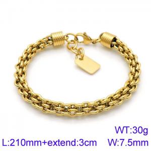 Stainless Steel Gold-plating Bracelet - KB138848-KFC