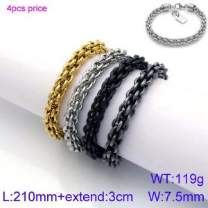 Stainless Steel Gold-plating Bracelet - KB138852-KFC