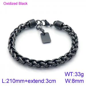 Stainless Steel Oxidized Black Bracelet - KB138856-KFC