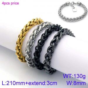 Stainless Steel Gold-plating Bracelet - KB138857-KFC