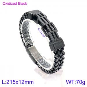 Stainless Steel Oxidized Black Bracelet - KB138868-KFC