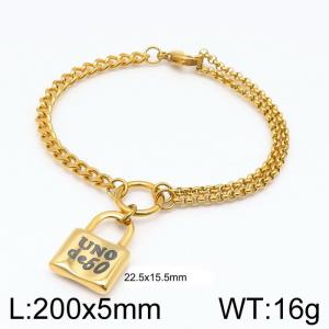 Stainless Steel Gold-plating Bracelet - KB139293-Z