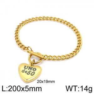 Stainless Steel Gold-plating Bracelet - KB139297-Z
