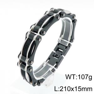 Stainless Steel Black-plating Bracelet - KB139394-KFC