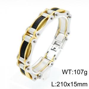 Stainless Steel Gold-plating Bracelet - KB139395-KFC