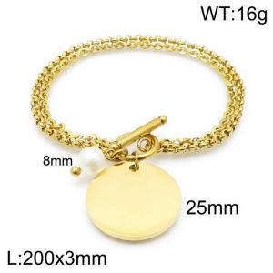 Stainless Steel Gold-plating Bracelet - KB139495-Z