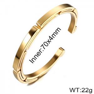 Stainless Steel Gold-plating Bangle - KB139665-WGMJ