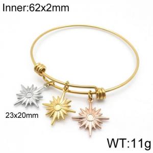Stainless Steel Gold-plating Bangle - KB139822-Z