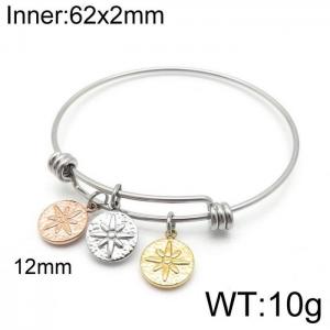Stainless Steel Gold-plating Bangle - KB139825-Z