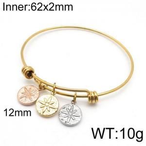 Stainless Steel Gold-plating Bangle - KB139826-Z