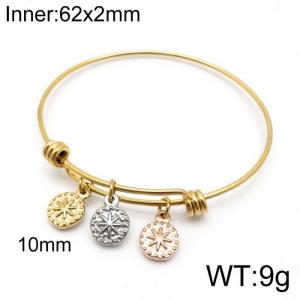 Stainless Steel Gold-plating Bangle - KB139827-Z