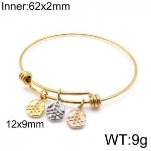 Stainless Steel Gold-plating Bangle - KB139830-Z