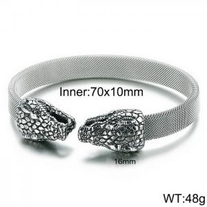 Steel Mesh Double Head Snake Medusa Men's Bracelet Bangle - KB139906-KJX