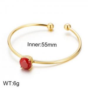 Stainless Steel Stone Bangle - KB139981-K