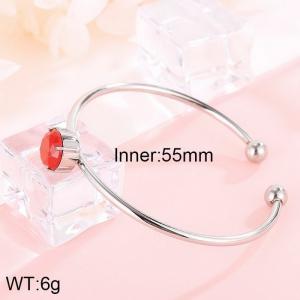 Stainless Steel Stone Bangle - KB139982-K