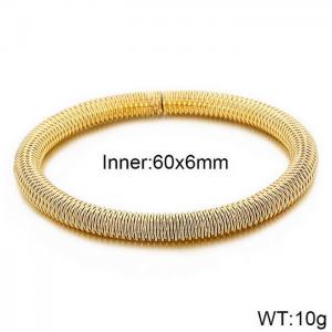 Stainless Steel Gold-plating Bangle - KB140103-TLA