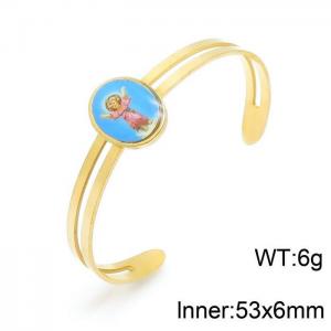 Stainless Steel Gold-plating Bangle - KB140116-KD