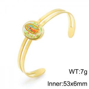 Stainless Steel Gold-plating Bangle - KB140118-KD