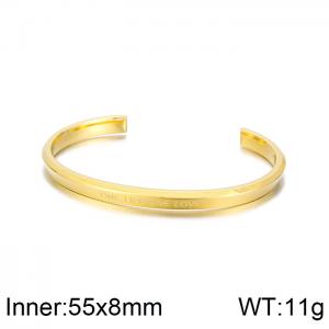 Stainless Steel Gold-plating Bangle - KB140221-K