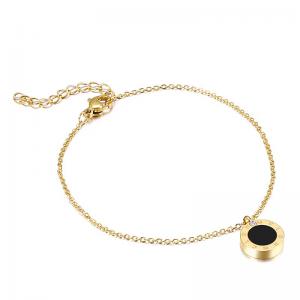 Fashionable and versatile shell drop adhesive black and white double-sided Roman numeral Gold-plating Bracelet - KB140225-K