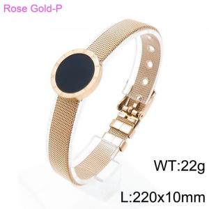 Stainless Steel Rose Gold-plating Bracelet - KB142610-HM