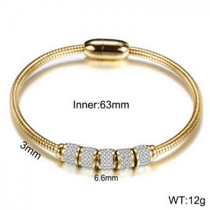 Stainless Steel Stone Bangle - KB142813-WGZJ