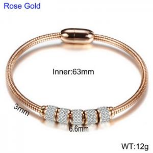 Stainless Steel Stone Bangle - KB142814-WGZJ