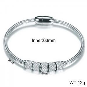 Stainless Steel Stone Bangle - KB142815-WGZJ