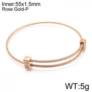 Stainless Steel Wire Bangle - KB143444-Z