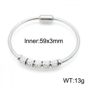 Stainless Steel Stone Bangle - KB143451-K