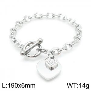 Stainless Steel Stone Bracelet - KB143455-K