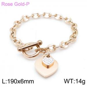 Stainless Steel Stone Bracelet - KB143456-K