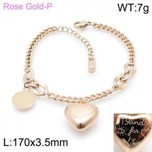 Stainless Steel Rose Gold-plating Bracelet - KB143458-K