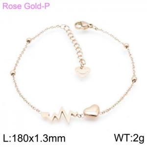 Stainless Steel Rose Gold-plating Bracelet - KB143461-K
