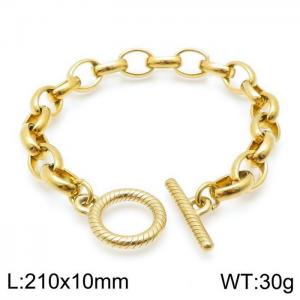 Stainless Steel Gold-plating Bracelet - KB143868-Z