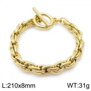 Stainless Steel Gold-plating Bracelet - KB143874-Z