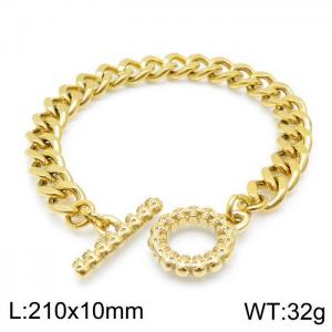 Stainless Steel Gold-plating Bracelet - KB143877-Z