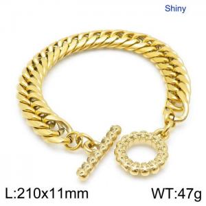 Stainless Steel Gold-plating Bracelet - KB143881-Z