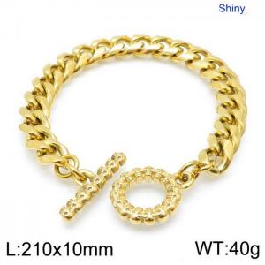Stainless Steel Gold-plating Bracelet - KB143887-Z