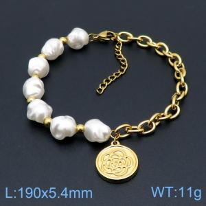 Stainless Steel Gold-plating Bracelet - KB143940-WH