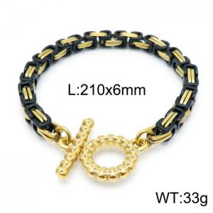 Stainless steel handmade accessories mixed color patchwork Byzantine bracelet - KB143984-Z