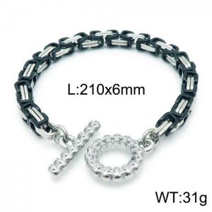 Stainless steel handmade accessories mixed color patchwork Byzantine bracelet - KB143987-Z
