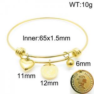 Stainless Steel Gold-plating Bangle - KB143993-Z