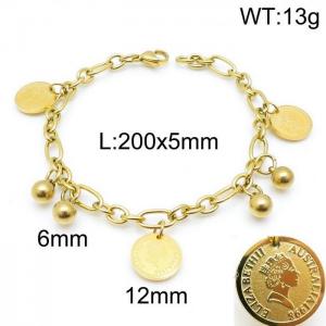 Stainless Steel Gold-plating Bracelet - KB144003-Z