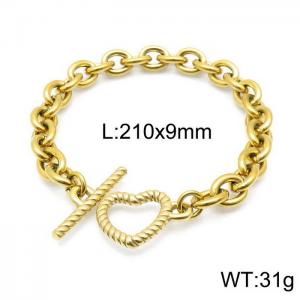 Simple neutral style O chain bracelet stainless steel heart OT button cross chain bracelet - KB144240-Z
